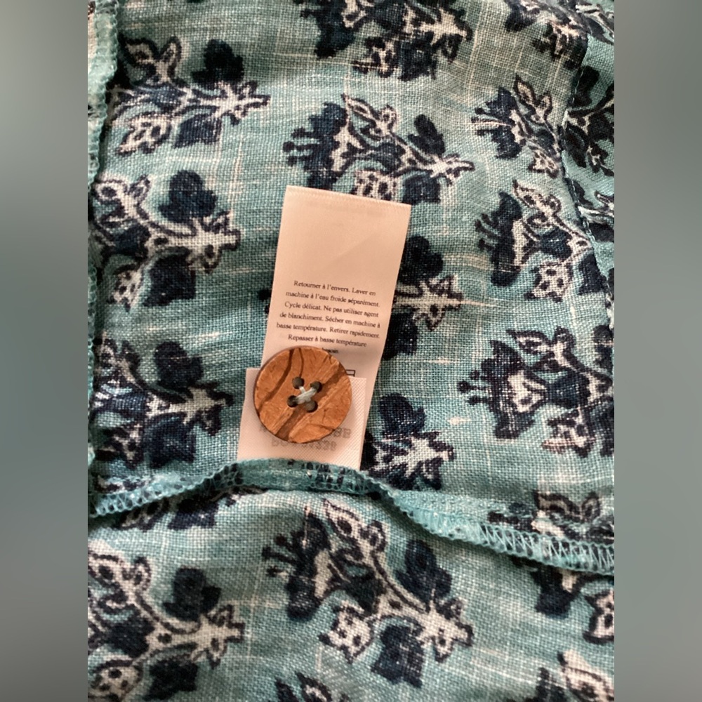 Faherty Gracie Blue Bali Bloom Linen Maxi Dress - Picture 8 of 8